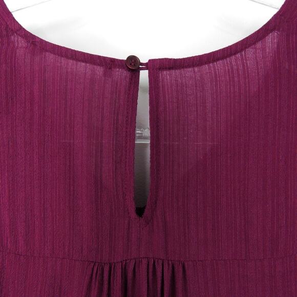 Anthropologie Ro & De Maroon Purple Ruffle Sleeve Blouse Medium - Picture 7 of 11